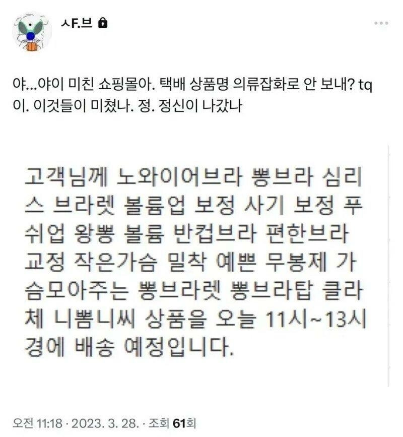 뽕브라 주문한 여자