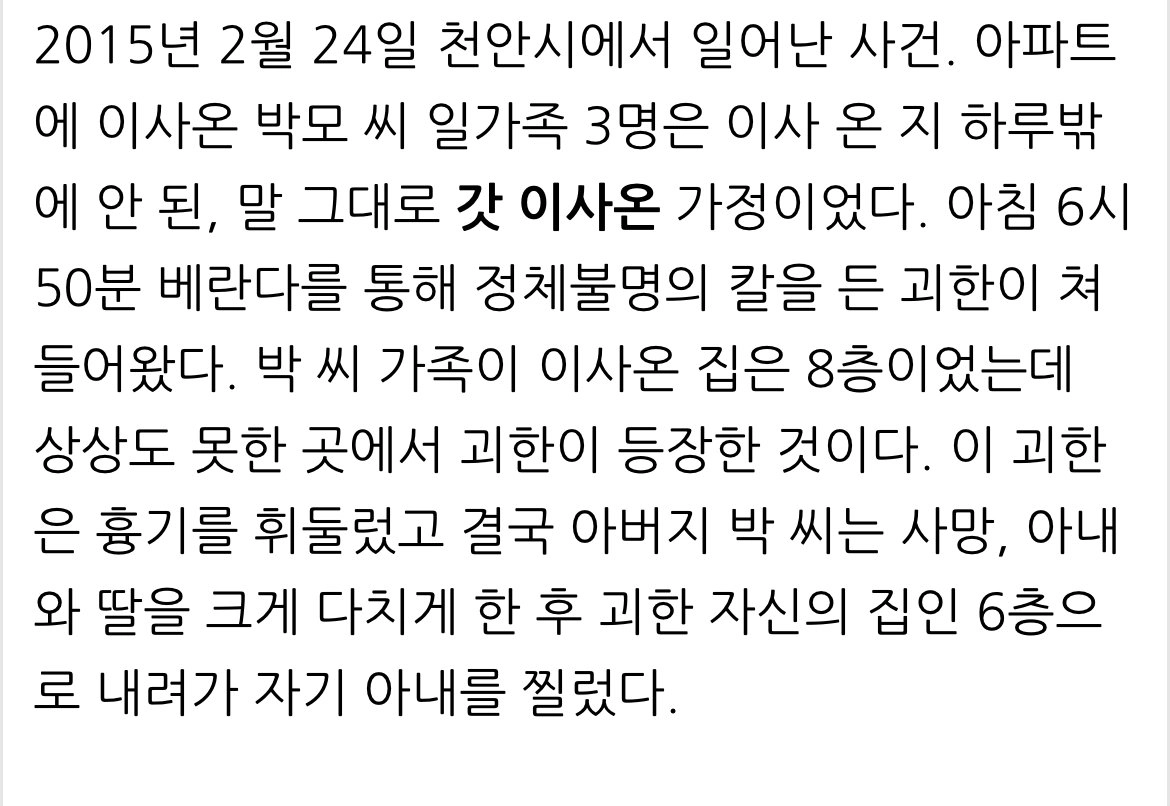 은평구 일본도 살인사건과 비슷한 살인사건,,,,